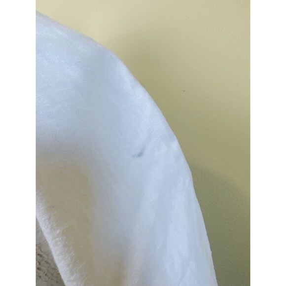 1970s Vintage Cotton Peasant Blouse / 70s Blue Floral Embroidered Crochet Medium - Picture 8 of 8